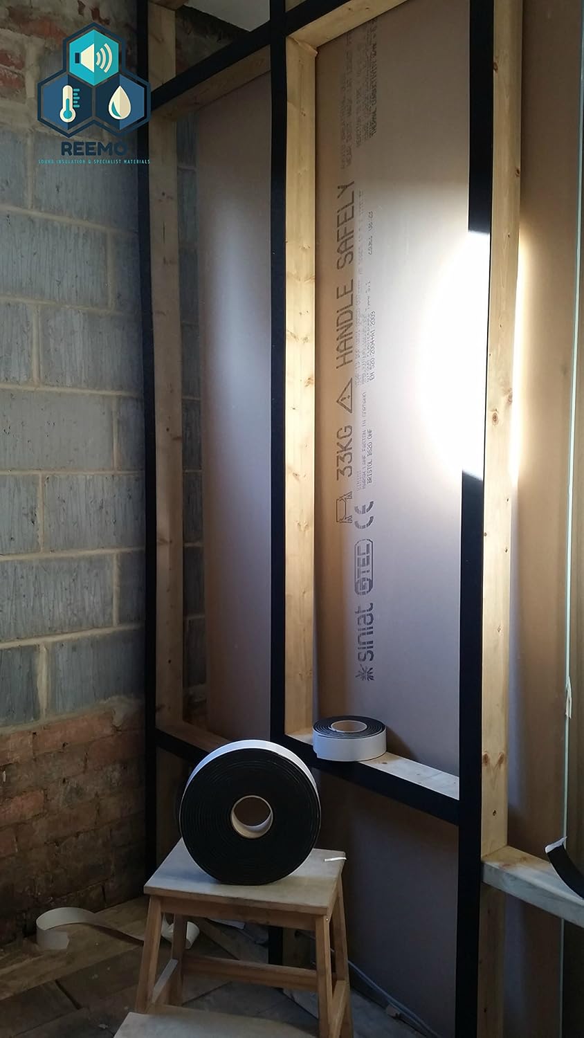 Acoustic/Soundproofing Resilient Tape - 50mm Width x 5mm Thick x 10m Length, Black - Image 3