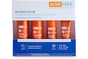 AcneFree Severe Acne 24 Hour Clearing System for stubborn acne, 4 Step Routine Kit