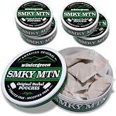 Smokey Mountain Original Herbal Pouches - Wintergreen - Tobacco Free and Nicotine Free - 5 Can Box - 15 Per Can