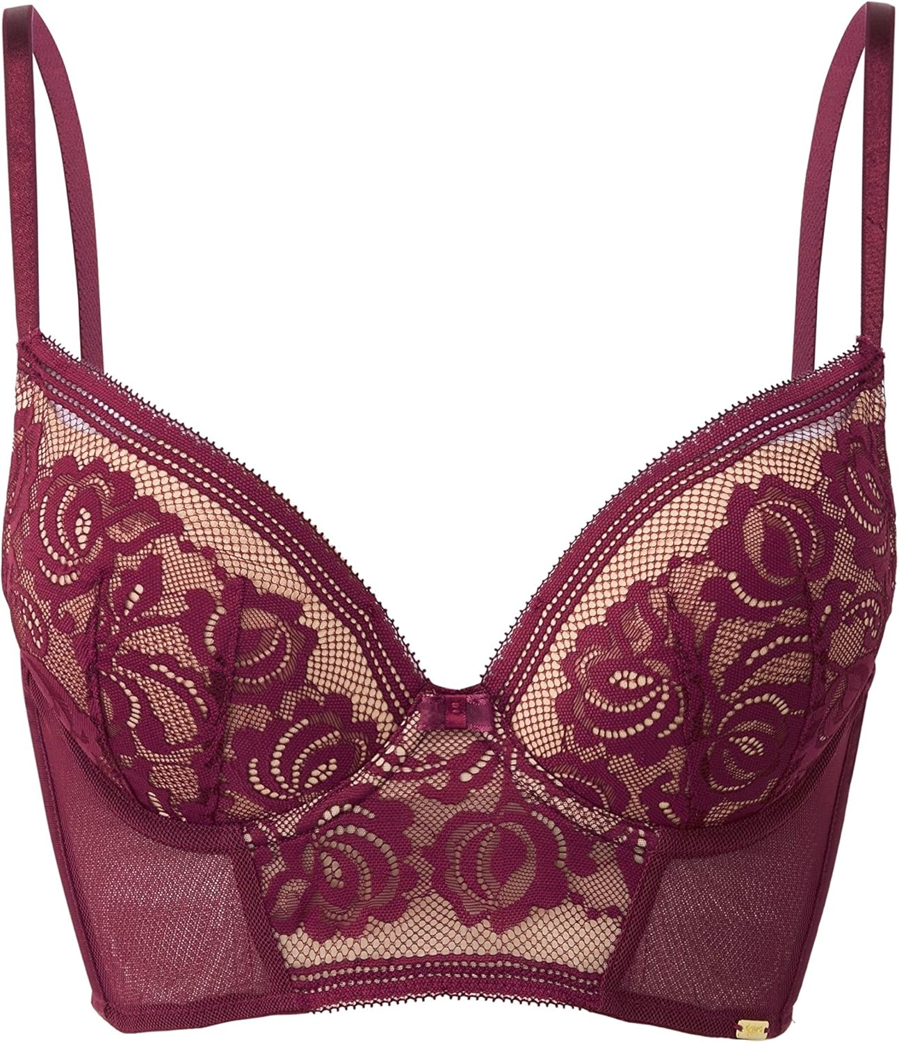 Gossard 15608 Women's Encore Bordeaux Red Floral Lace Padded Underwired