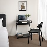 VASAGLE Computer Desk Z-Shaped with Keyboard Tray 60x48x73 cm Black LCD811B view 2