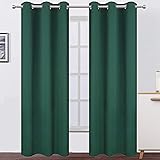 LEMOMO Dark Green Blackout Curtains/42 x 84