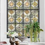 dktie Window Film Non Adhesive Privacy Stained Glass 90x200cm Yellow view 4