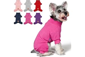 cyeollo Dog Pajamas for Small Dogs Girls Thermal Fleece Dog Pjs Winter Jumpsuit for Dogs Onesie Warm Coat Stretchable Dog Clothes, Color Fuchsia