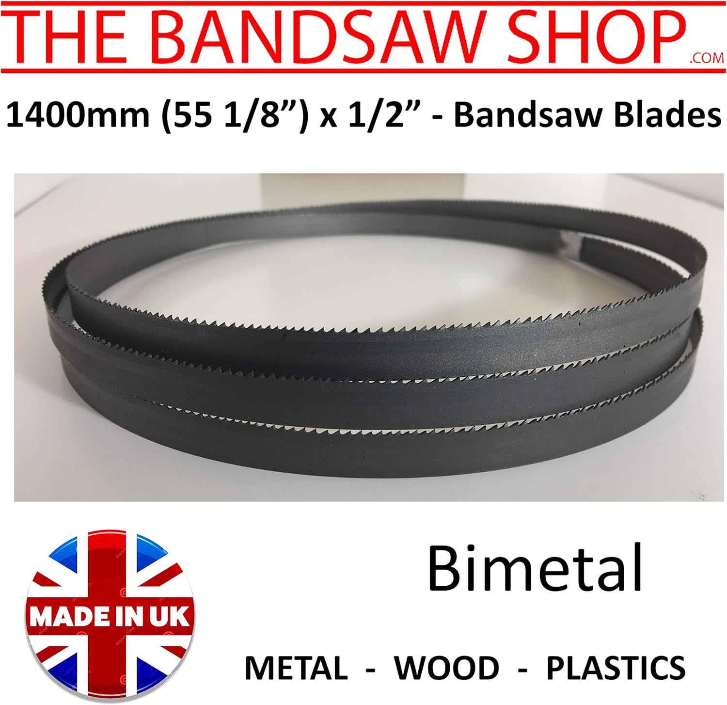 55 1/8 (1400mm) x 1/2" (13mm) Bimetal Bandsaw Blades 610 146/108/