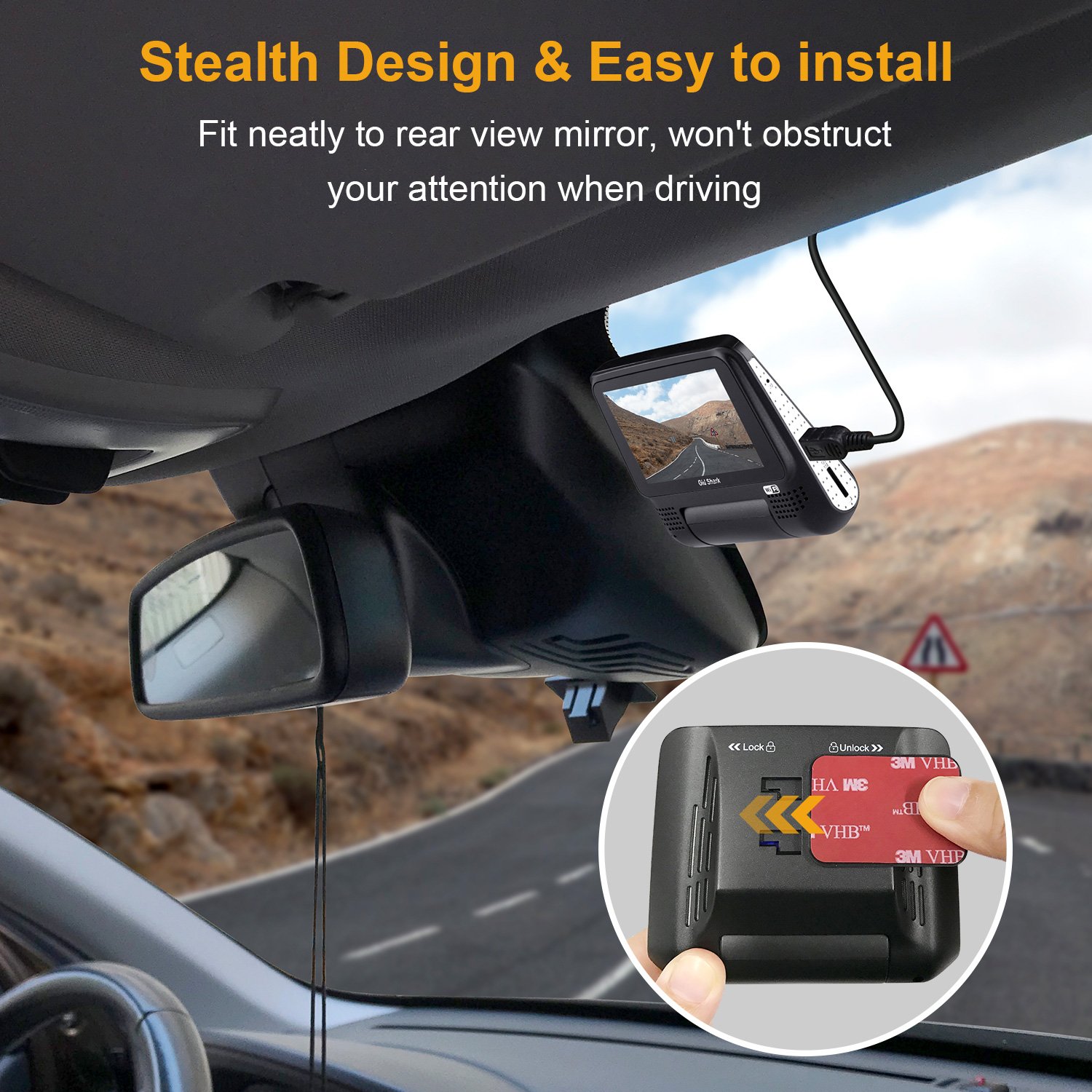 OldShark G15 Dash Cam with WiFi (Free 16GB SD Card),1080P Full HD in Car DVR 220 Degree Wide Angle 3\