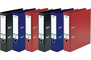 Elba, A4 Lever Arch Files, Assorted, Plastic, 6 Folders