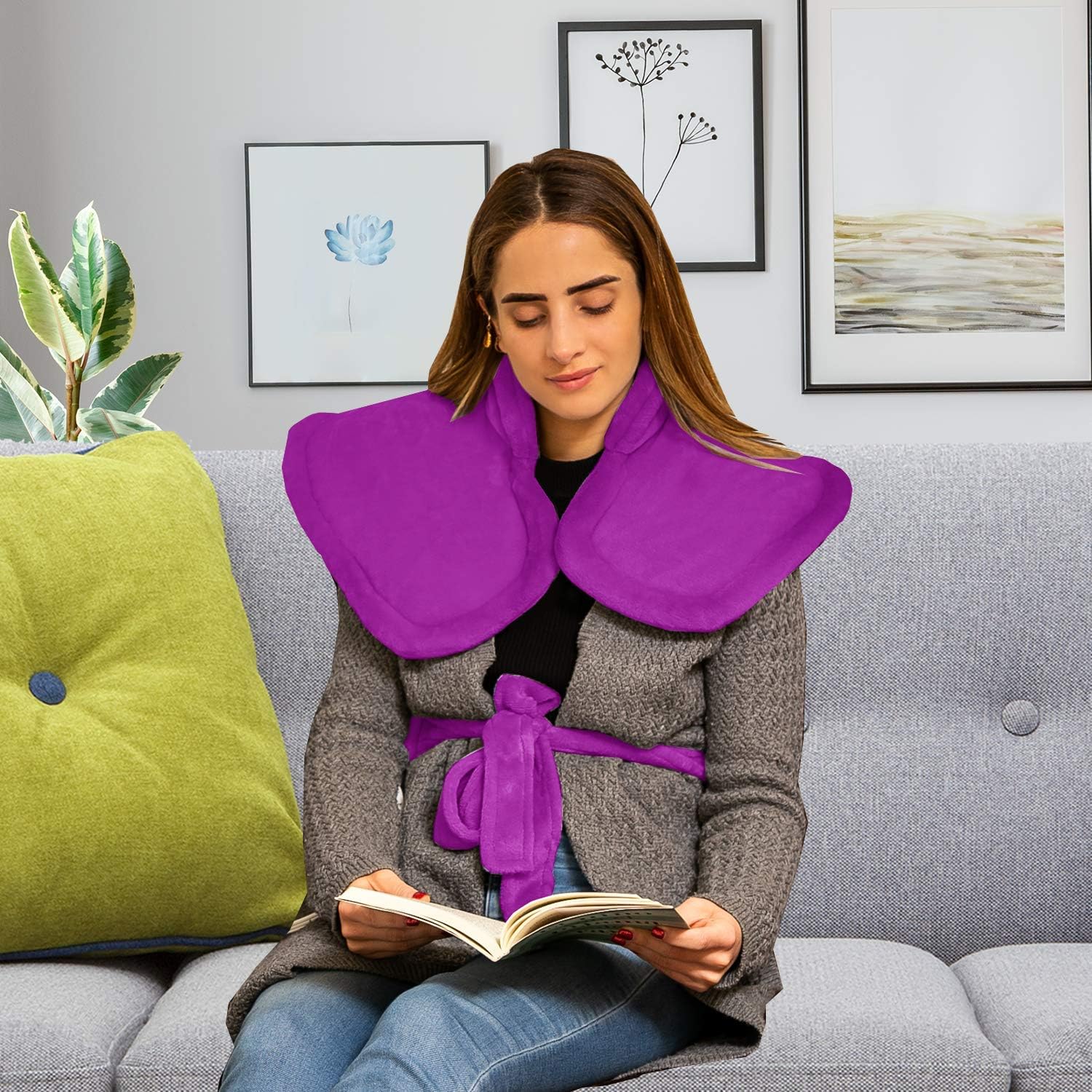 Cure Choice XL Electric Heating Pad for Back Pain Relief, Ultra Soft 24"x33" Heating pad for Muscle Cramps – Heated Pad with Adjustable Temperature Settings, Safe Auto Shut (Magenta): Health & Personal Care
