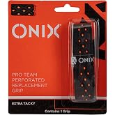 Onix Pickleball Pro Team Perforated Replacement Grip &mdash; Black/Orange for Superior Comfort, Enhanced Control, and Long-Lasting Performance on the Court