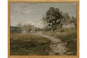 Framed Canvas Wall Art Home Decor, Farmhouse Fields Painting Wall Art Prints, Living Room Decor Wall Art Vintage Wall Decor B