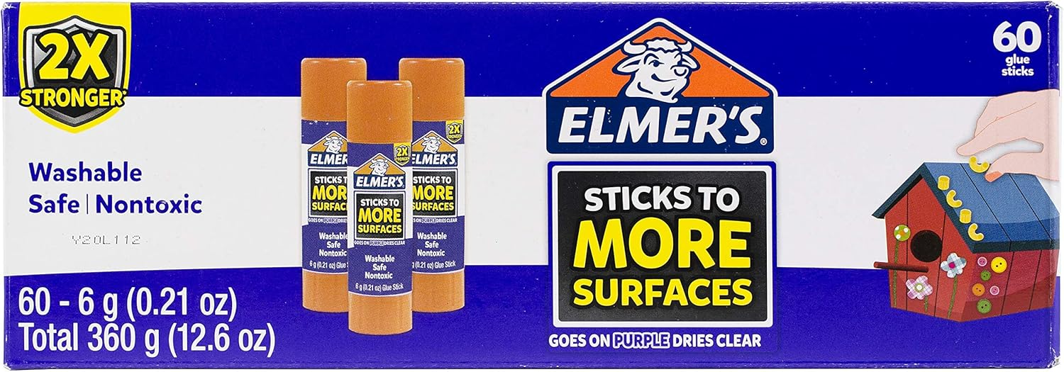Elmer's Extra Strength Glue Sticks, 0.88 Ounces, 12 Count : Office Products