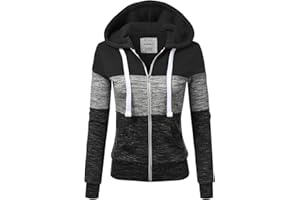 DOUBLJU Lightweight Thin Zip-Up Hoodie Jacket for Women with Plus Size