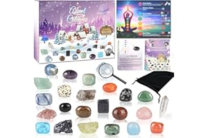 Crystal Advent Calendar 2025, 24 Days Christmas Countdown Natural Chakra Healing Stone Rock Spiritual Gifts for Adult Women, 