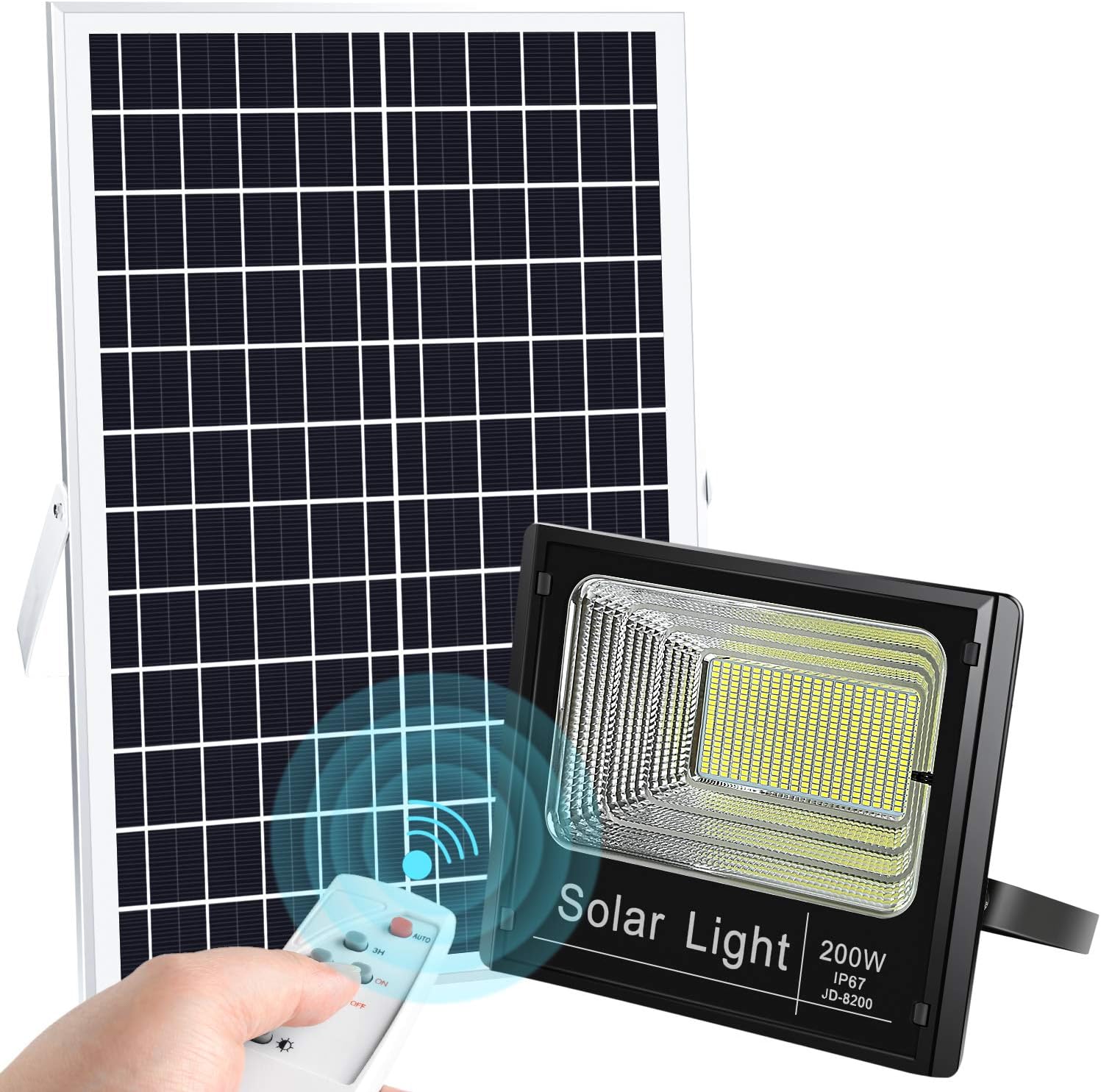 200W LED Solar Flutlicht 400LEDS 6500K Super hell Solar Strahler