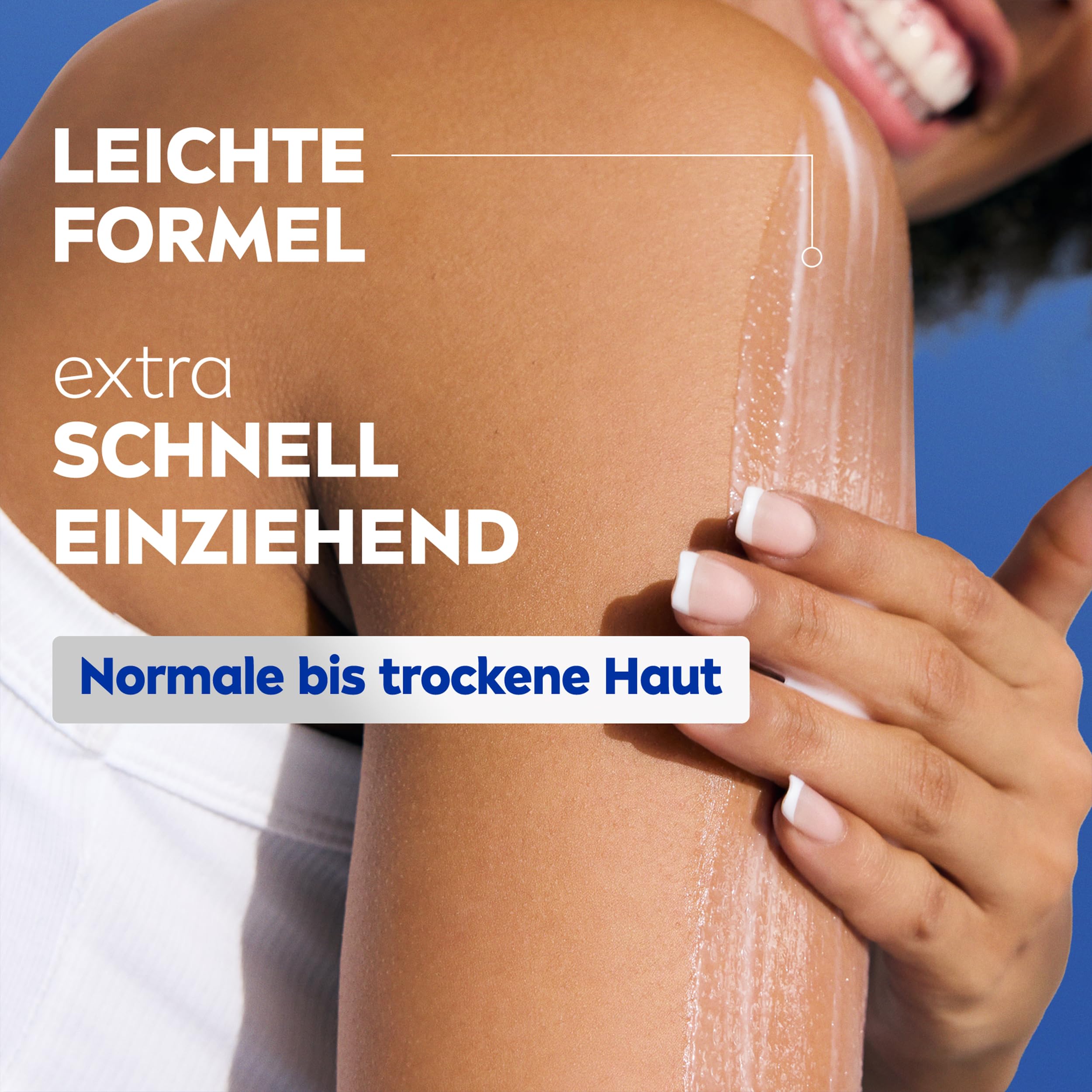 NIVEA Express Body Lotion, extra schnell einziehende Körperlotion, Körpercreme mit purem Hyaluron, Meeresmineralien und NIVEA Tiefenpflege Serum (400 ml) 6