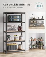 SONGMICS 5-Tier Steel Shelving Unit 875 kg Load 40 x 90 x 180 cm Grey GLR040G01 view 7