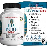 Liv Pure Max Extra Strength Liver Support Supplement, 60 Veggie Capsules, with Milk Thistle and Natural Ingredients (1)