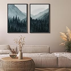 MUDECOR Framed Canvas Print Wall Art Set Misty Pine