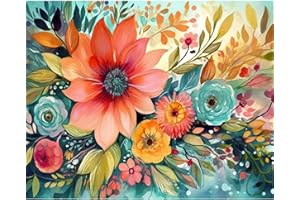 bleihum Flowers Paint by Numbers Kit for Adults- Flower Adult Paint by Number Kits, Flower Paint by Number Kit for Home Leisure(16x20inch)