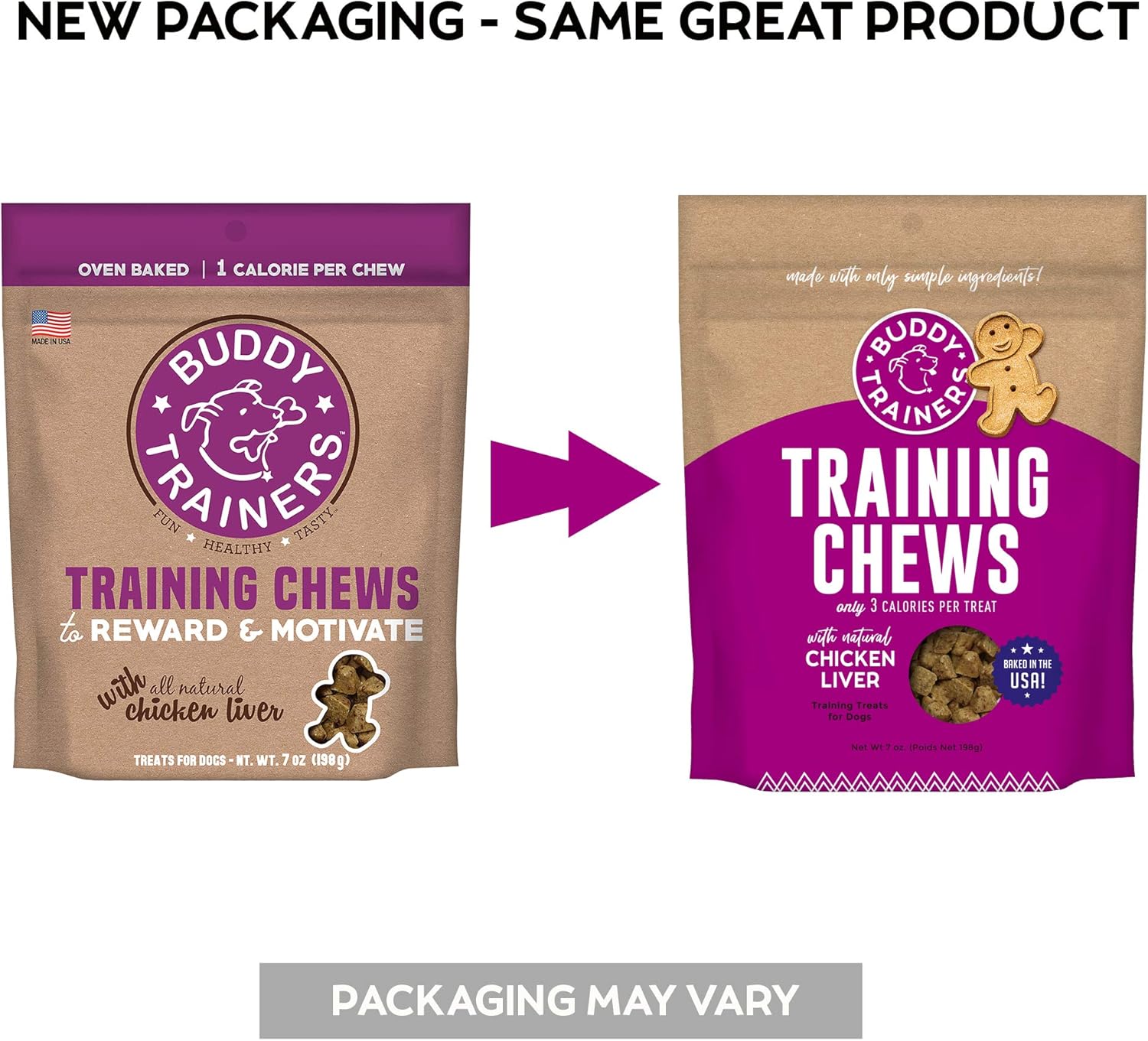 Buddy Trainers Dog & Puppy Training Treats for Small or Large Dogs, Made in USA, Natural Chicken Liver 7 oz : Pet Supplies