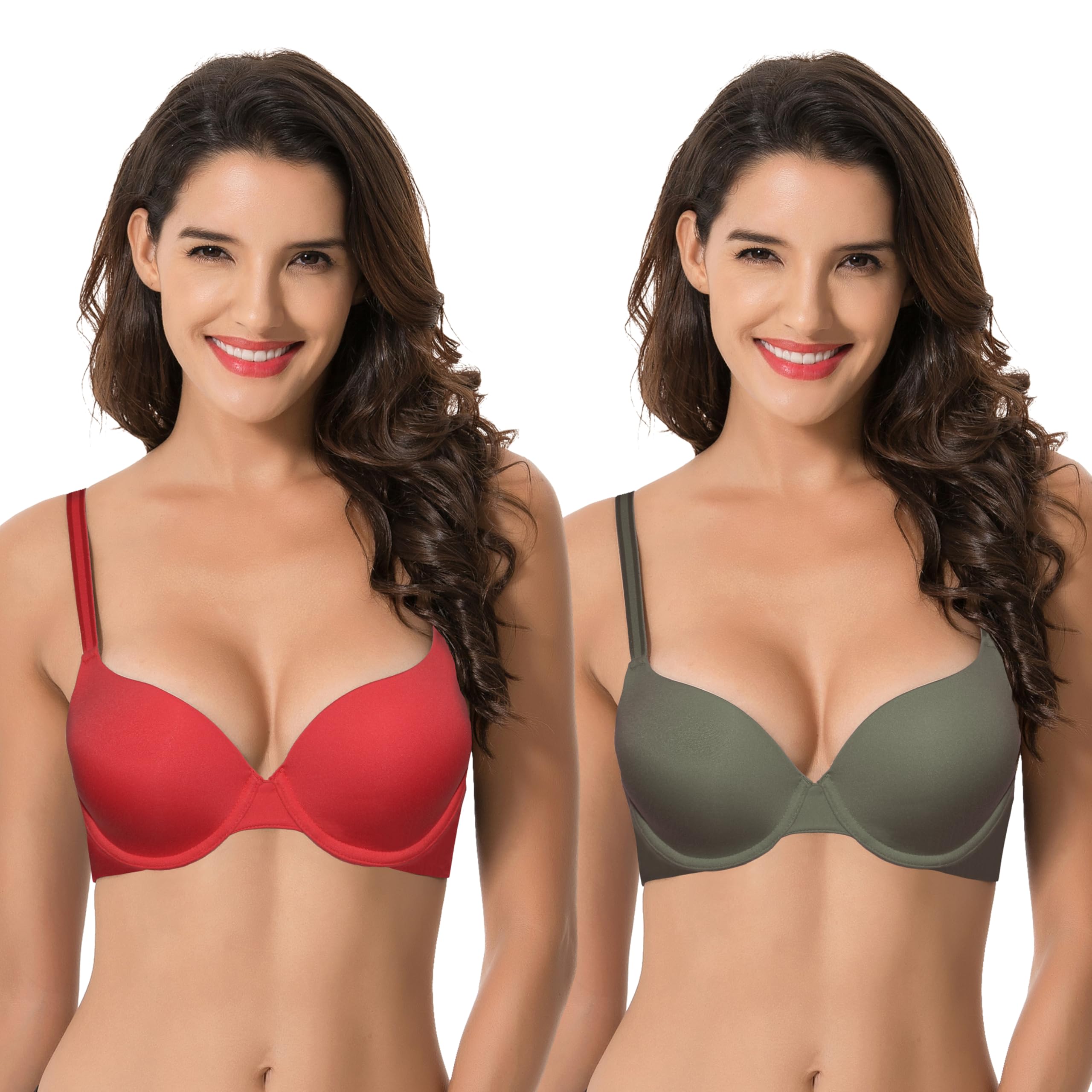 Curve Muse Women's Light Lift Add 1 Cup Push Up