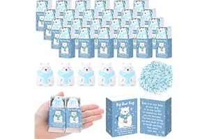 Wettarn 36 Sets Positive Polar Bear Gifts Cute Stress Balls with Support Gift Boxes Bear Hug Party Favors for Employee Coworker Friends Winter Desk Decor Office Relief Toys