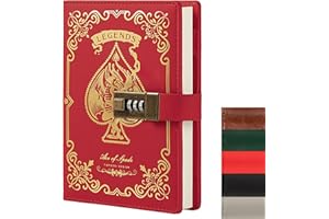Leather Journal Notebook with Combination Lock, Mysterious Legend Locked Diary with Key for Adults Boys Girls Kids Men Women,
