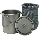Valtcan Titanium Pot 750ml Grade 1 Thicker Build, Bail Handle, Tight-Fit Lid, 4.7 oz with Lid Ultralight Camping Mug 25.4 oz Backpacking Cookware for Hiking Bushcraft, No Metallic Taste Mesh Bag