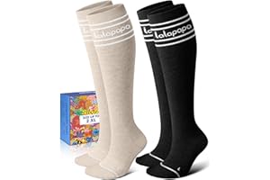 Lalapapa Thick Soft Cotton Compression Socks for Women Men 15-20mmHg Knee High Breathable Cotton Socks for All Day Comfort