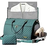 STOVER Women’s Convertible Garment Duffel Bag for Travel – 2-in-1 Carry-On Weekender/Overnight Tote - Wrinkle-Free Dresses, Suits & Clothes Plus Shoe Compartment & Bonus Toiletry Bag (Emerald Green)