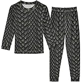 Krafig Unisex Long-Sleeve PJ Sets, 2-Piece Pajamas Sleepwear
