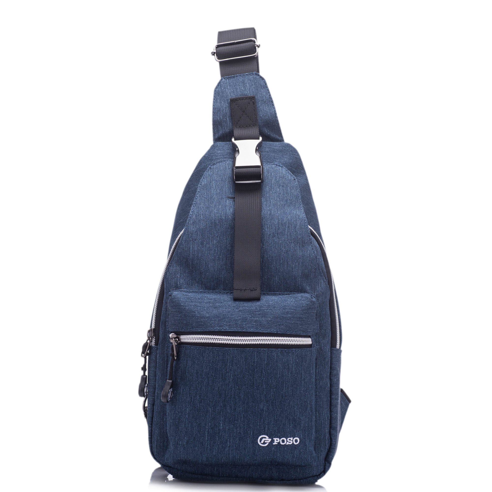 Bolso de Pecho Hombres Sling Crossbody Bolsa Ciclismo Senderismo Saco Satchel al Aire Libre Casual triángulo Paquetes Mochilas Cruzadas-Azul-1