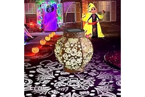 TOPVELO Halloween Solar Lantern with Gradient Lighting, IP65 Waterproof Outdoor Solar Light for Festival Decoration, Spook-Tacular Halloween Hanging Light for Courtyard, Pond, Pathway