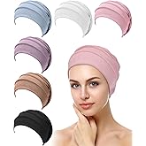 Geyoga 6 Pieces Slouchy Beanies Hats for Women Winter Chemo Headwear Caps Warm Polyester Cancer Turban Hats Stretchy Sleeping