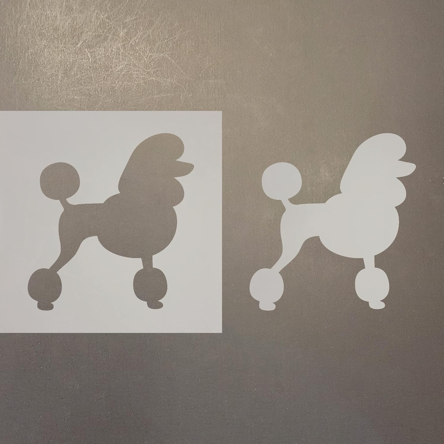 Mixed Media - Poodle 2 Reusable Mylar Stencil - Art Craft Supplies 4 Inch