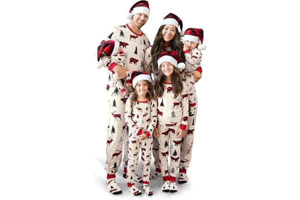 The Children's Place Family Matching Christmas Holiday Pajamas Sets, Snug Fit 100% Cotton, Adult, Big Kid, Toddler, Baby