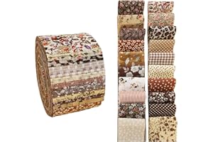 Phantomon Jelly Roll Fabric 40 Strip Assorted Bundle Precut Cotton Quilting Strips 2.5" x 40" in Vintage Floral and Neutral P