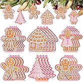 Zhanmai 24 Pcs Christmas Gingerbread Man Hanging Ornaments Christmas Tree Ornaments Christmas Winter Gingerbread Man Ornaments Funny Gingerbread Man Christmas Tree Ornaments for Xmas
