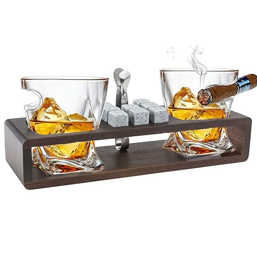 Bezrat Old Fashioned Whiskey Glasses Gift Set - + Whisky