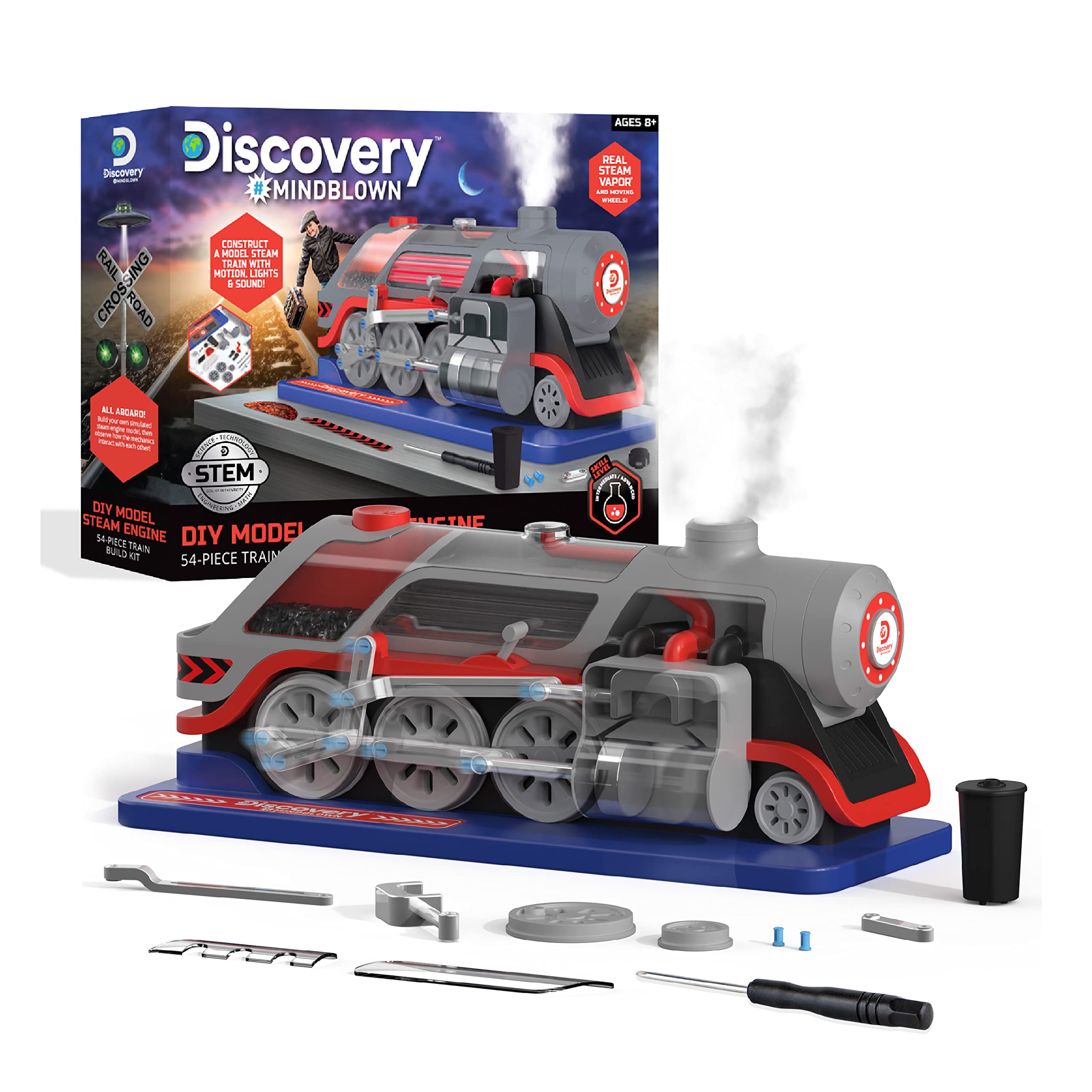 Discovery #Mindblown 1423005920 - DIY Model Steam Engine - Steam Locomotive to Build Yourself - for Children from 8 Years