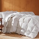 Richtry Goose Feather Down Fiber Cotton Comforter Oversize King Size, Ultra-Soft Duvet Insert, Hotel Collection White Quilted Comforter, All Season Bedding Comforter with 8 Corner Loops, 116x98 Inch