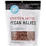 Amazon Brand - Happy Belly Roasted and Salted Pecan Halves, 16 Ounce