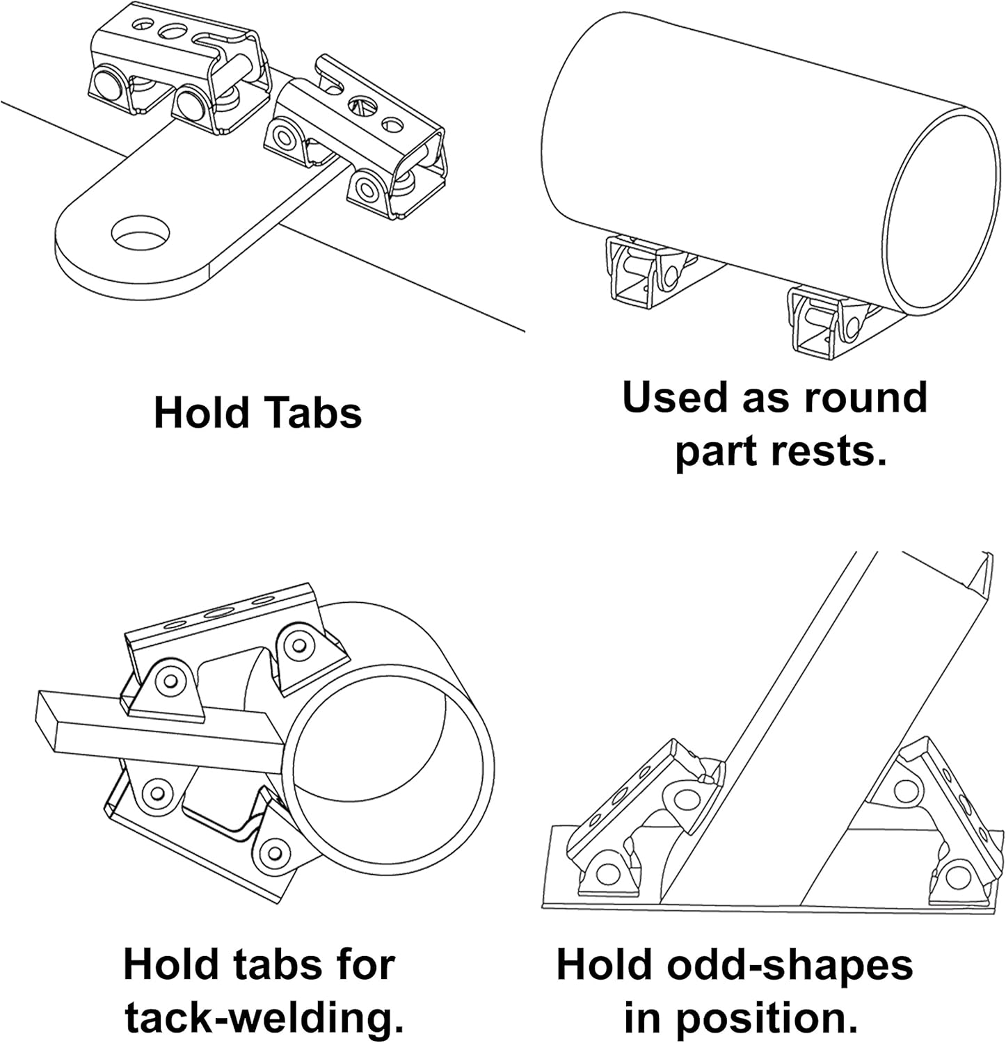 Strong Hand Tools, Magnetic V-Pads Kit, Magnets On Both Pad Face & Bottom, 4 Piece Kit (XDV4: 2 pcs. 2", Pull Force 12 lbs) (XFV4: 2 pcs. 2.2", Pull Force 18 lbs), MVDF44: Home Improvement