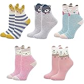 Artfasion Kids Cotton Ankle Animal Socks - Cute Cartoon Crew Socks Soft Funny Childs Sock Breathable for Boys Girls