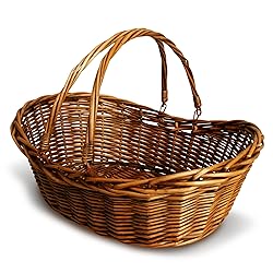 Wald Imports - Small Wicker Basket with Handle