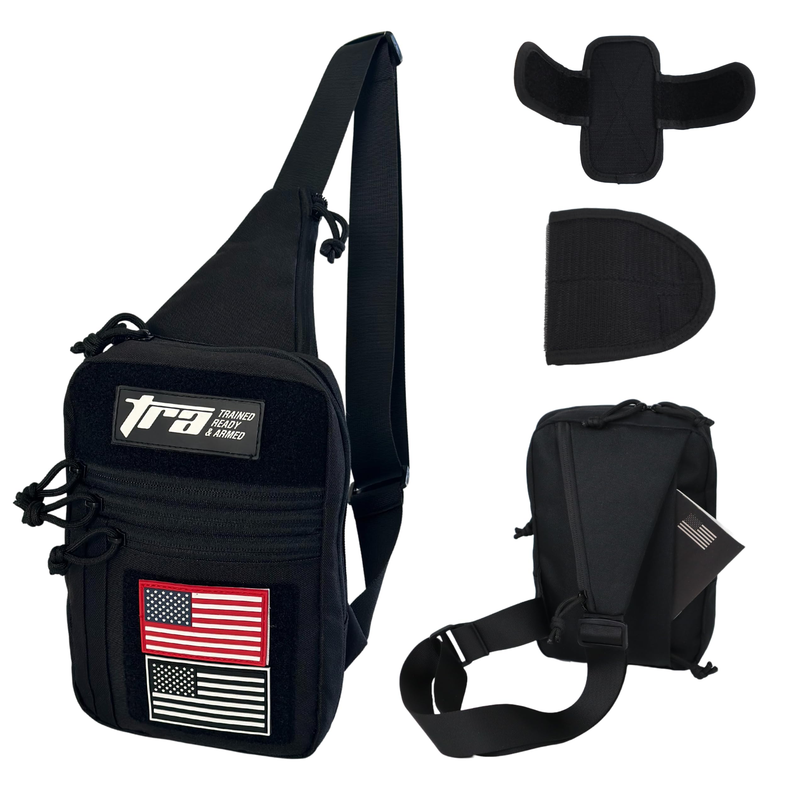 Trained Ready Armed Small Tactical Sling Bag with Holster
