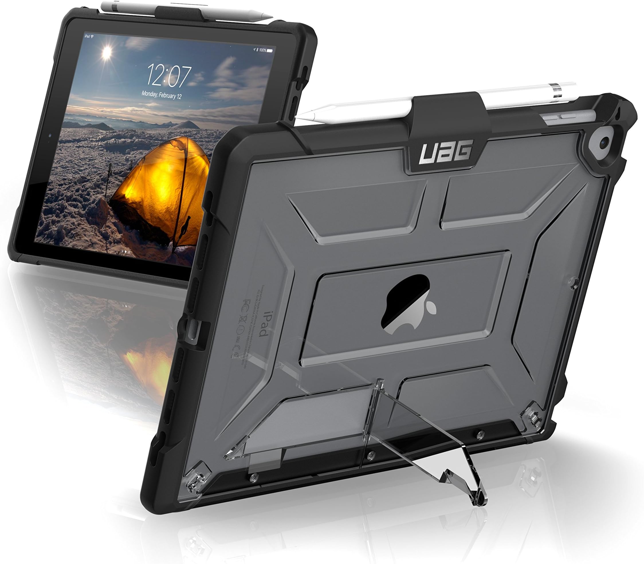 UAG iPad 9.7 (2017 5th Gen & 6th Gen) / iPad Pro 9.7-inch / iPad Air / iPad Air 2 Plasma Feather-Light Rugged [ICE] Military Drop Tested iPad Case