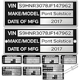 3-6 Days Delivery - TYRINHAI Custom Engraved Aluminum ID Plate &ndash; Durable Metal Tag for Equipment &amp; Asset Identification, Personalized Number Plate for Industrial &amp; Personal Use