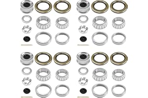 DREAMDRAGON 4 Sets 7,000 lb Boat Trailer Axles Bearing Kits, 25580 14125A Bearings-Double Lip Grease Seals 10-36 (or 10-10), Fits 7,000 lb 8-Lug hubs and Tandem axles with #42 Spindle
