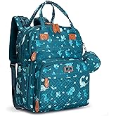 BabbleRoo Diaper Bag Backpack - Baby Essentials Travel Tote - Multi Function Water Resistant Diaper Bag, Travel Essentials Baby Bag with Changing Pad, Stroller Straps & Pacifier Case - Unisex, Dino